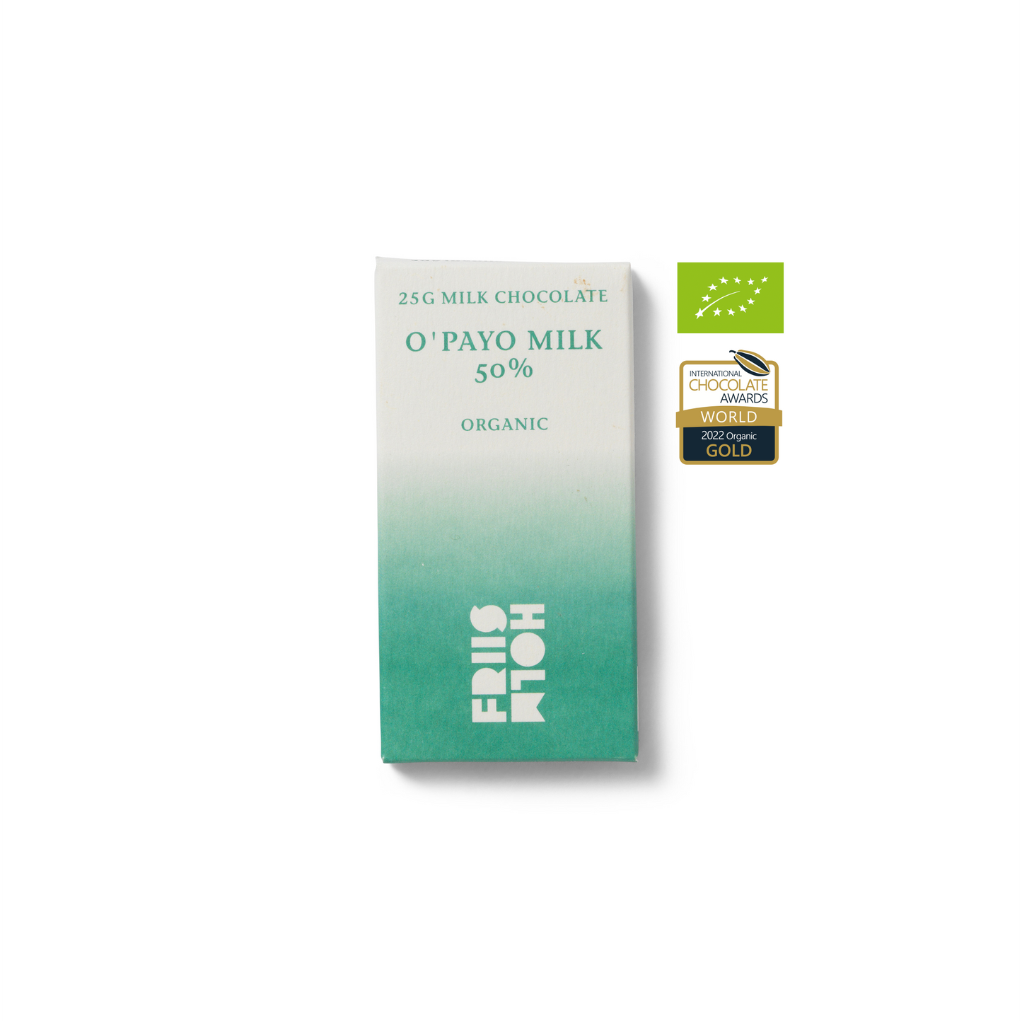 O'Payo Milk 50 %, 25 g. Øko. DK-ØKO-100. EU / IKKE-EU-JORDBRUG