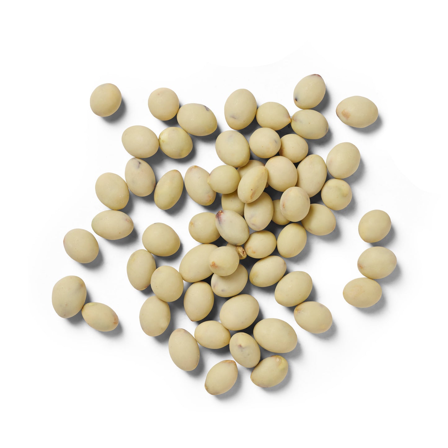 Premium pistachio dragées featuring organic Bronte pistachios enrobed in Friis-Holm's creamy white chocolate, lemon oil, and sea salt